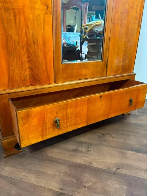 Art Deco Walnut Single Door Wardrobe