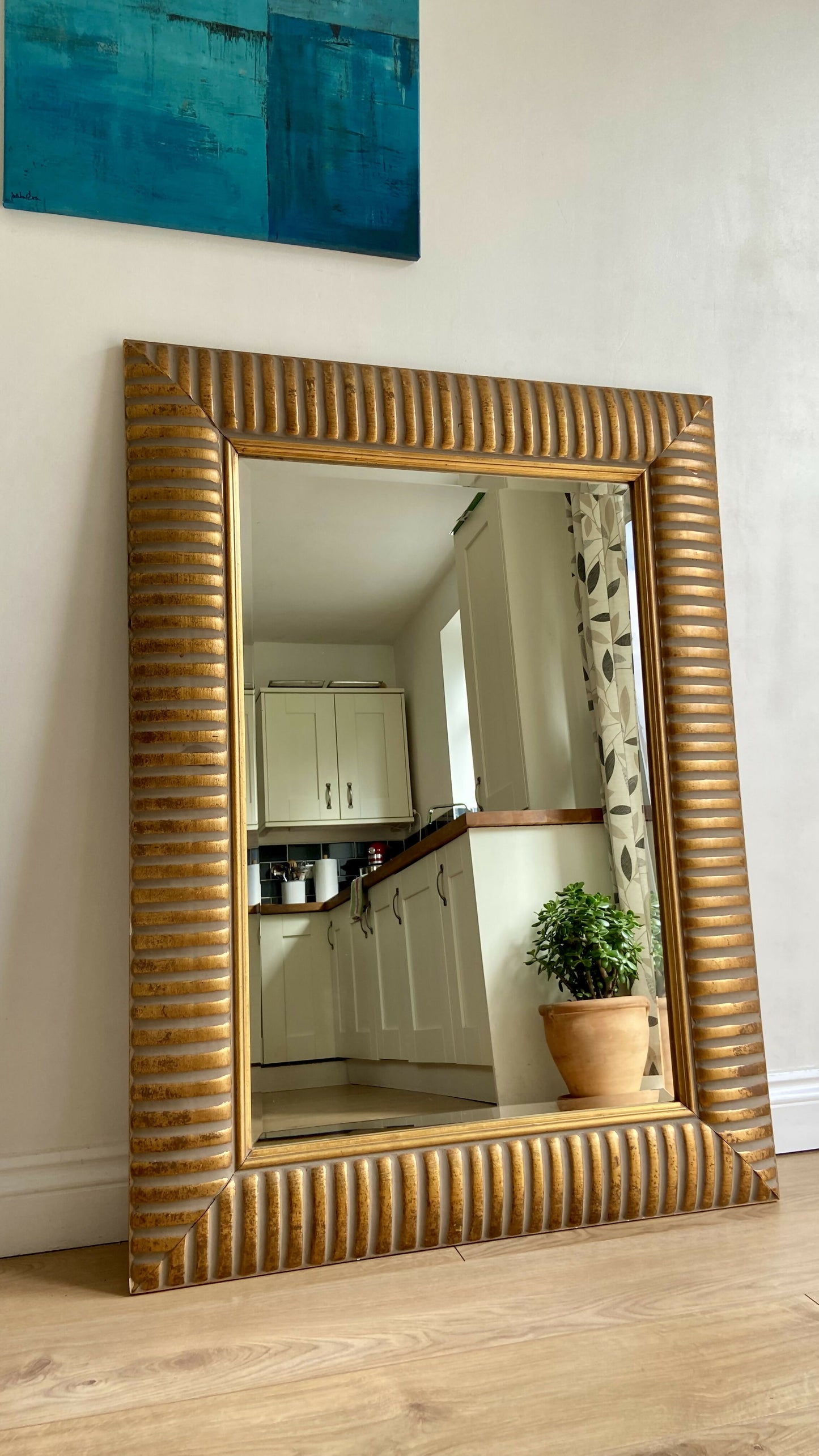 Vintage Mirror with Ornate Gold Frame.Inspired by Ancient Egyptian Art