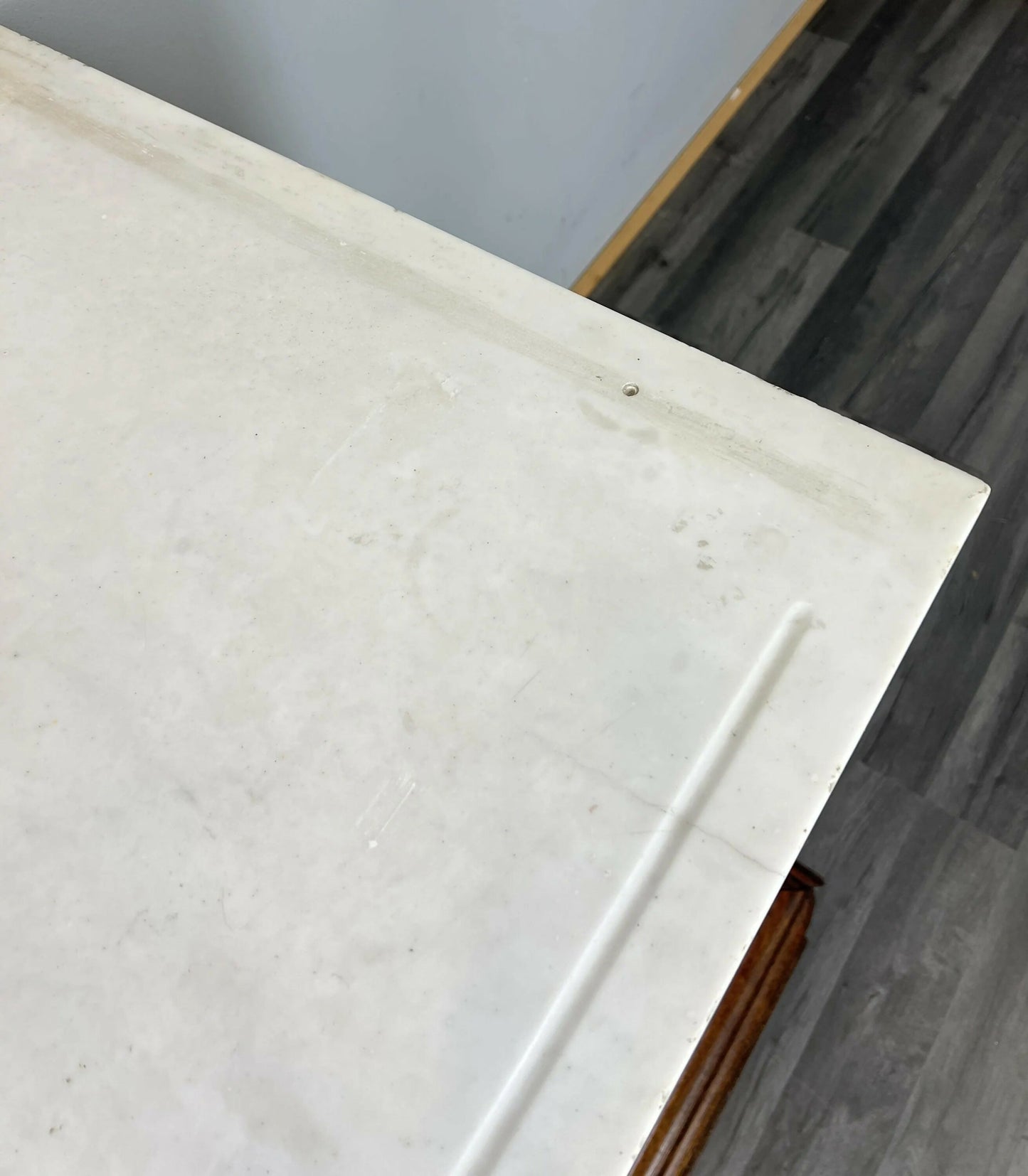 Chest of Drawers Antique French Style Marble Top Oak Carved Cabinet LOT 4808