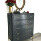 Black Louis chest of drawers in dark grey