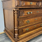 Chest of Drawers Antique French Style Marble Top Oak Carved Cabinet LOT 4808