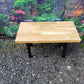 wooden table with metal legs