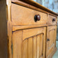 Antique Edwardian Pine Two Door Low Housekeeper Pantry Kitchen Cupboard, c.1920