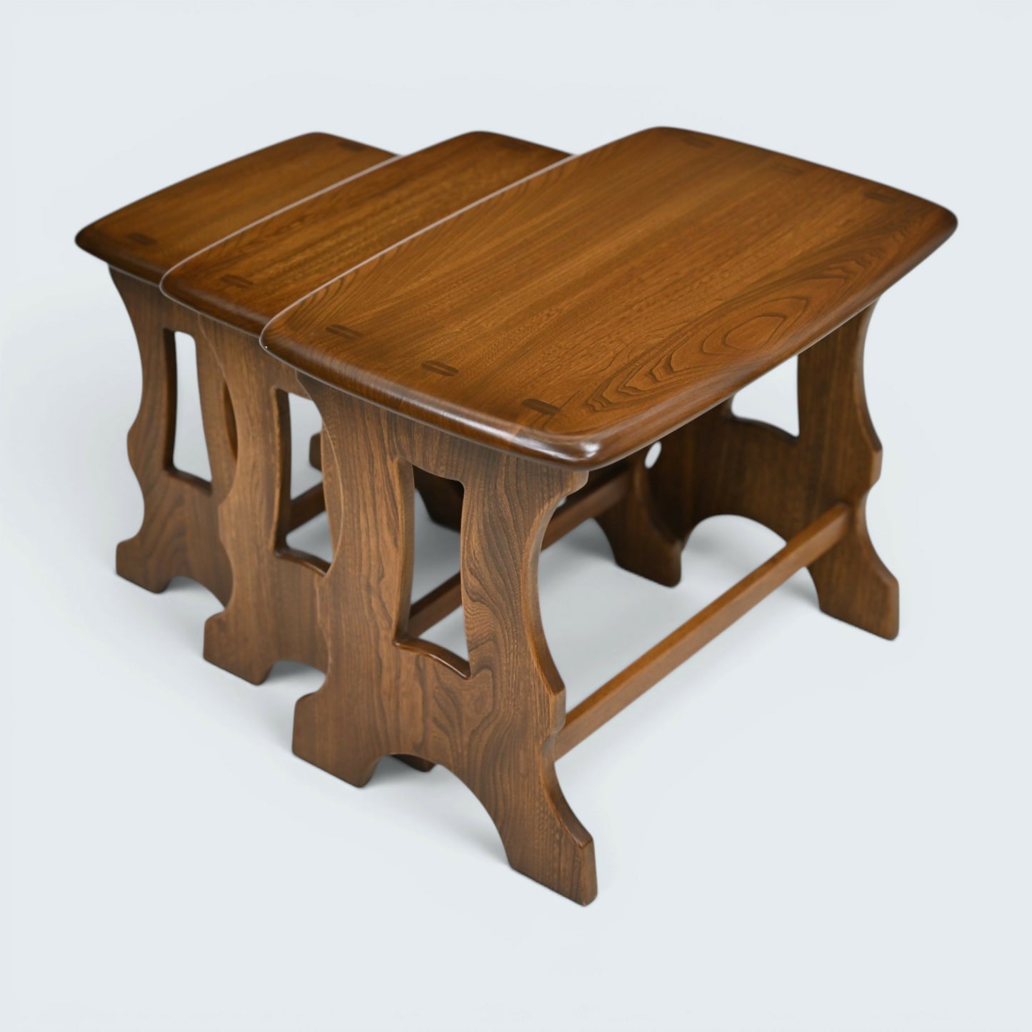Ercol Nest Of Tables In Golden Dawn Finish Vintage Ercol's Badge FREE Delivery*