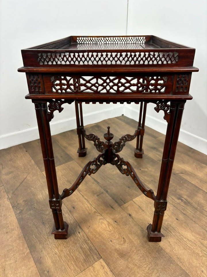 Reproduction Mahogany Chippendale Style Silver Table