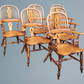 Set of Six Ash & Elm Broad Arm High Back Windsor Armchairs