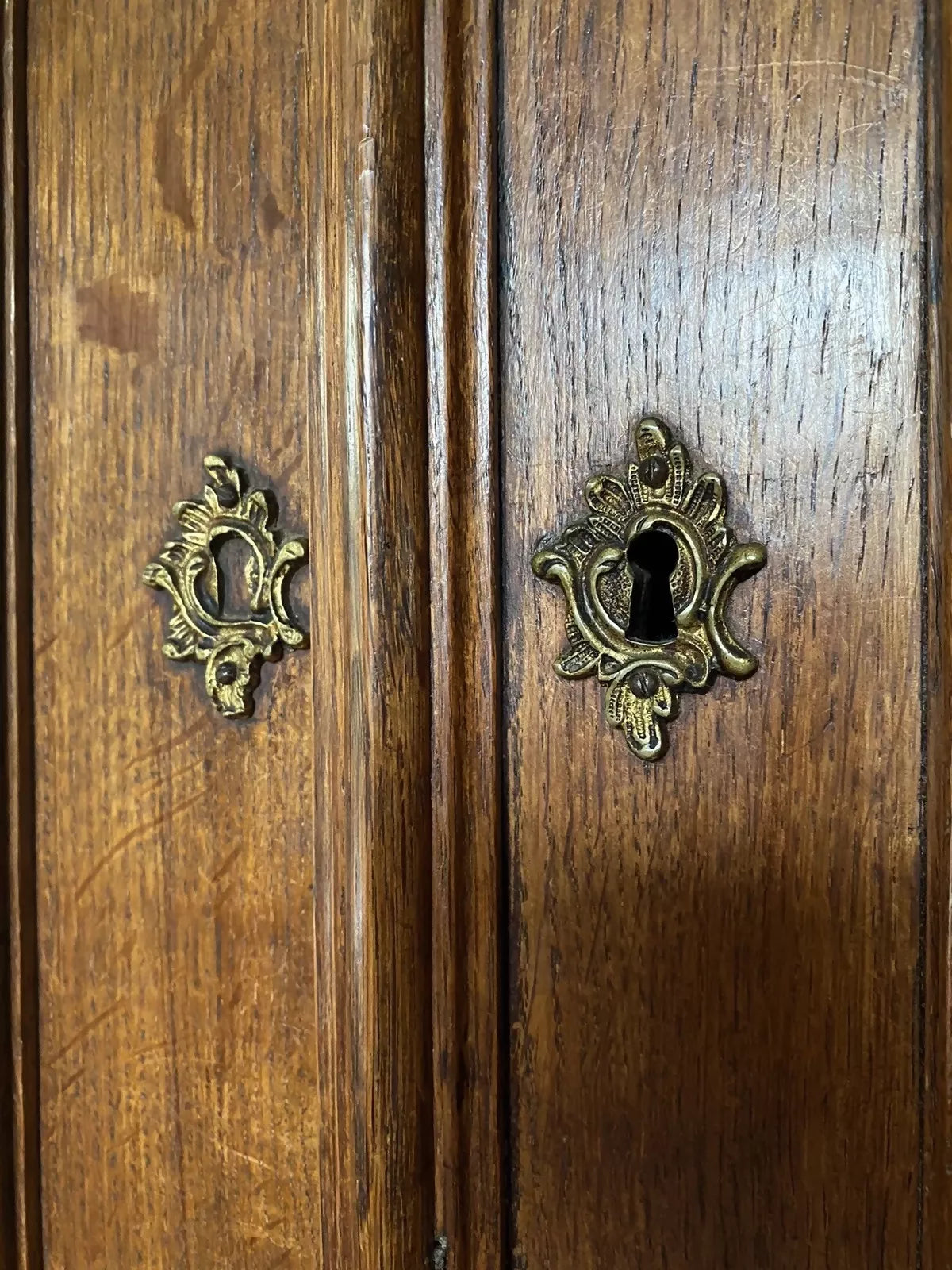 Antique Early 1900’s Mirrored Armoire Wardrobe French Oak Knockdown.