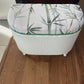 Mid size upcycled Lloyd loom style ottoman green