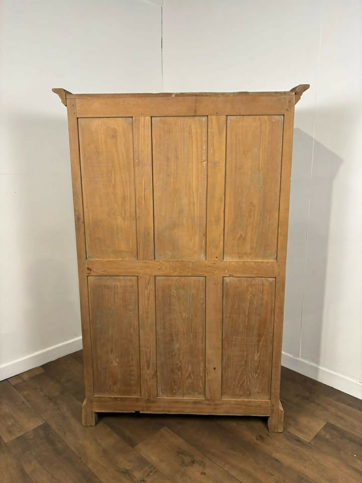 Vintage Indian Reclaimed Solid Wood Glazed Cupboard