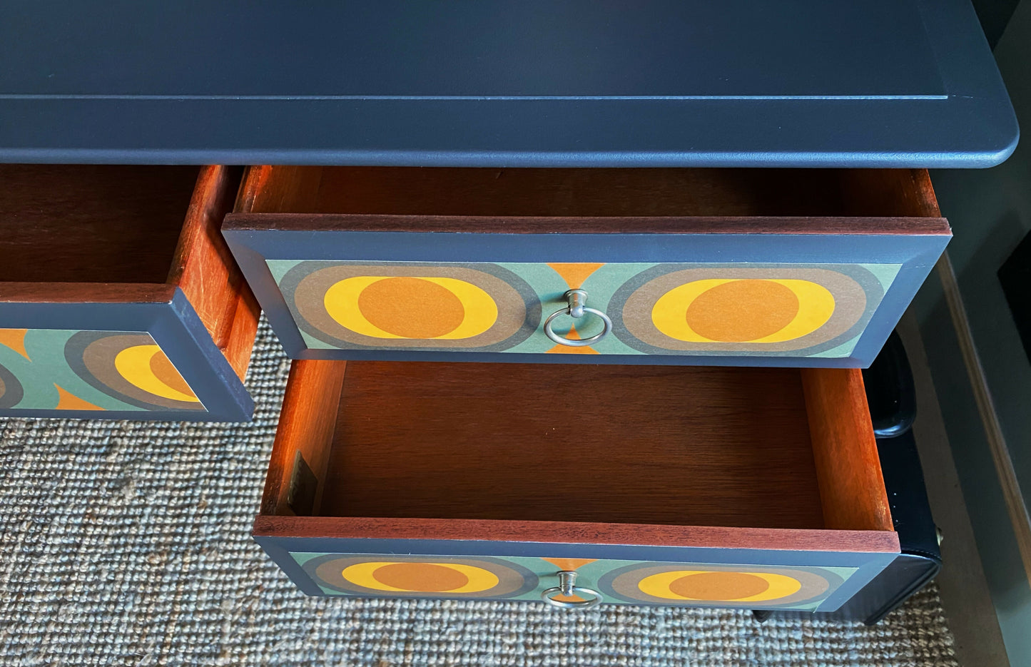 Desk By Stag, Dark Grey Retro 1970s