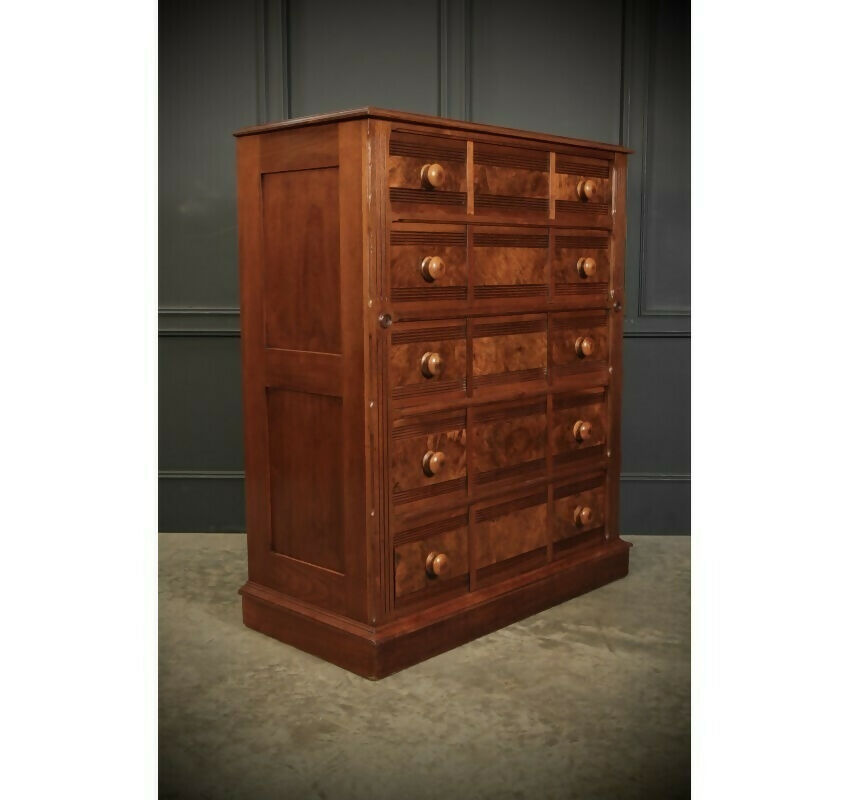 Late Victorian Walnut Tallboy Chest Of Drawers