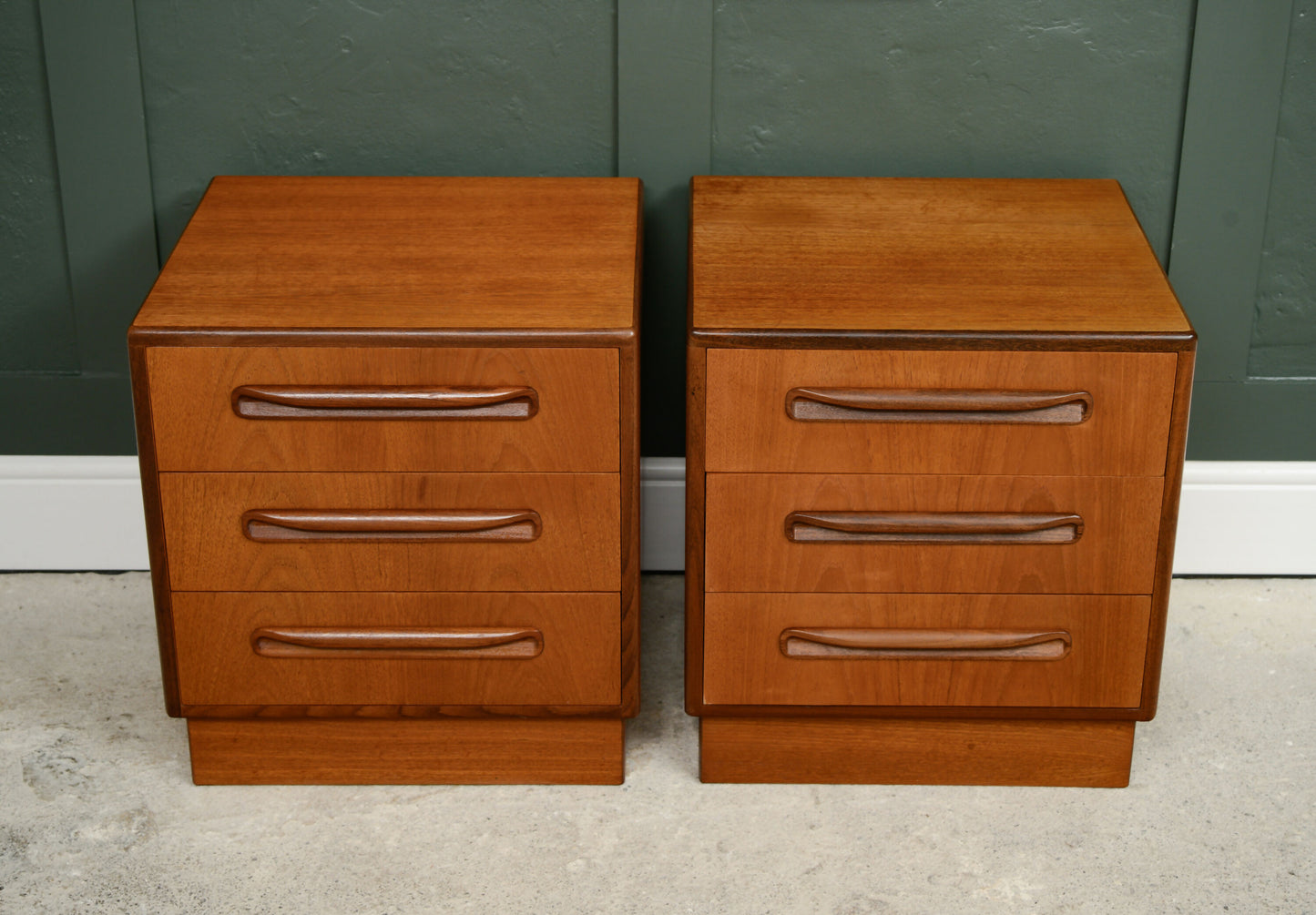 Pair G Plan Fresco Teak Bedside Tables - Mid Century 1970s