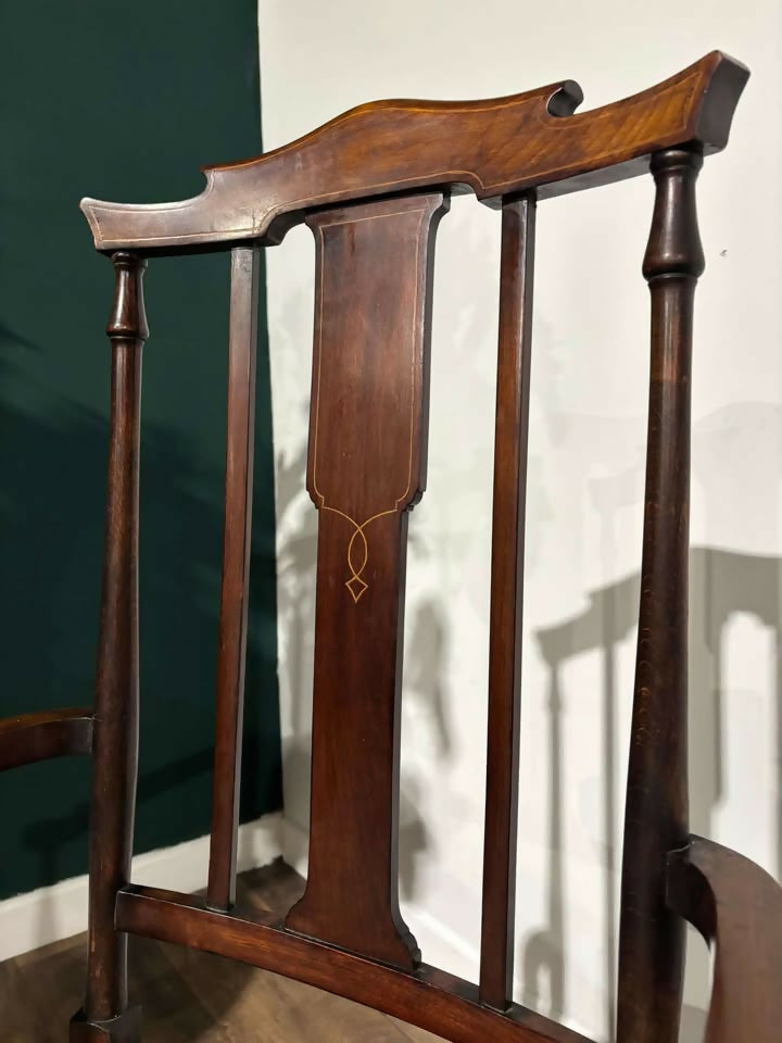 Edwardian mahogany inlaid occasional chair