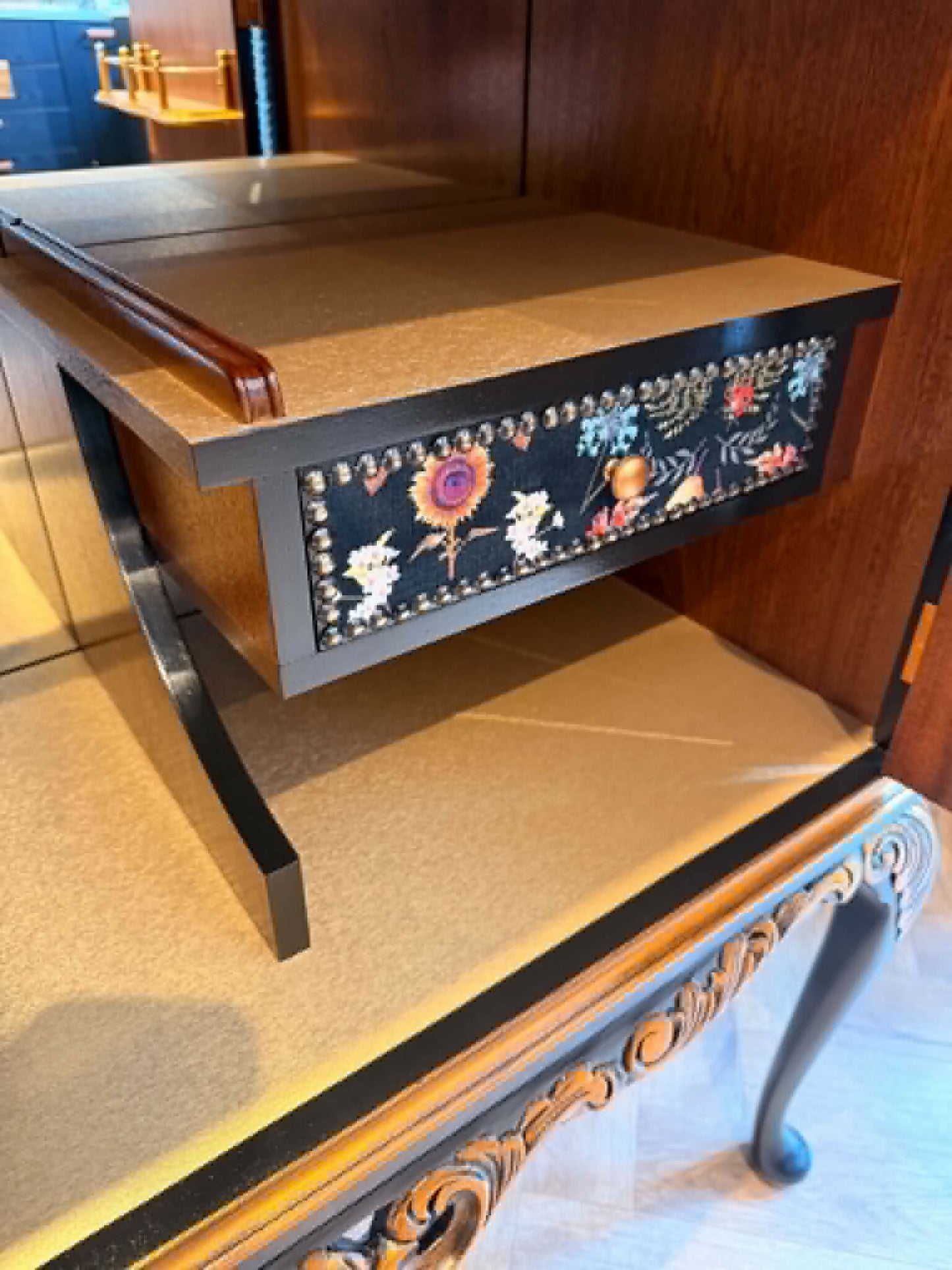 Drinks Cocktail Cabinet Ornate Vintage Home Bar | Velvet, Black, Copper, Florals