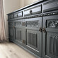 Old Charm 'Off Black' Antique Carved Sideboard