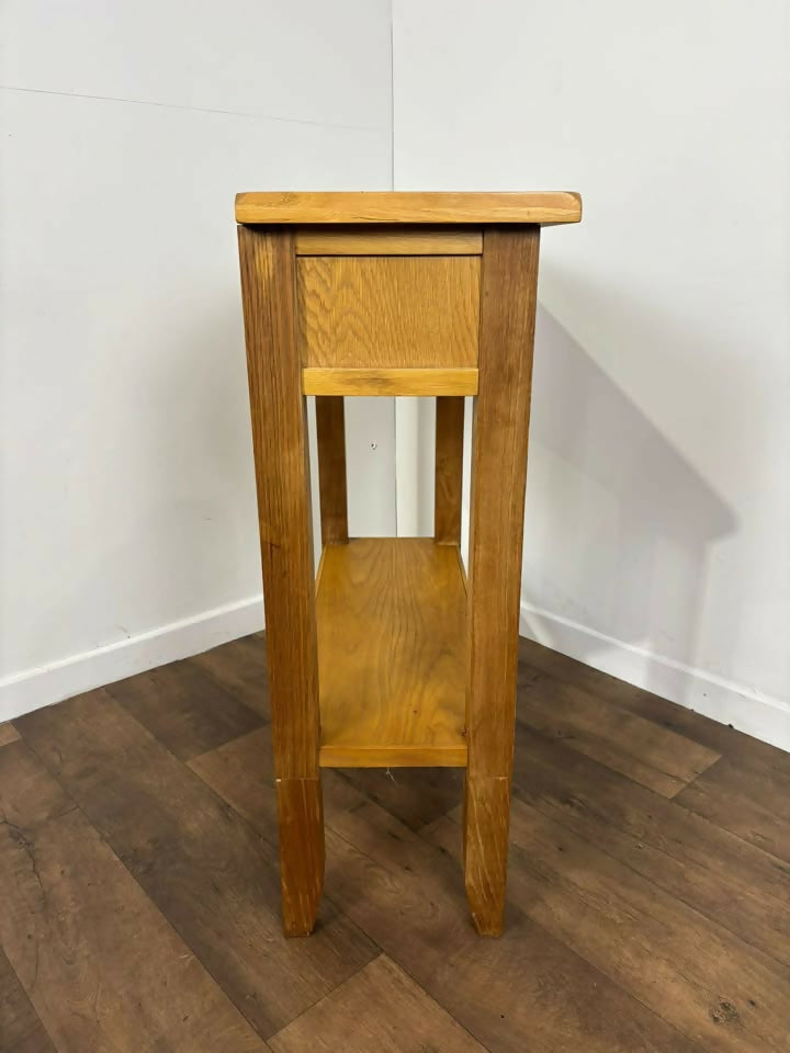 Modern Solid Oak Tall Console Table