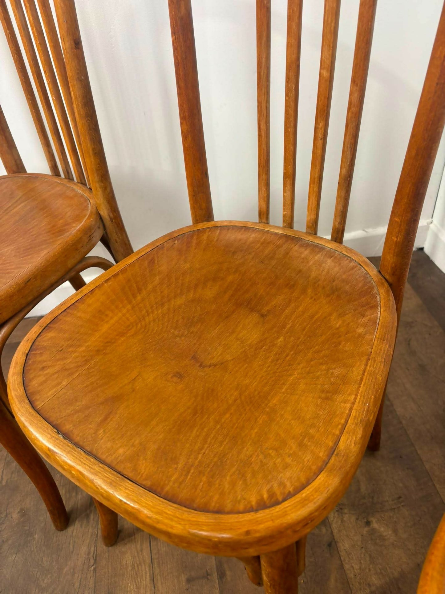 Set of Three Bentwood Spindle Back Dining Chairs