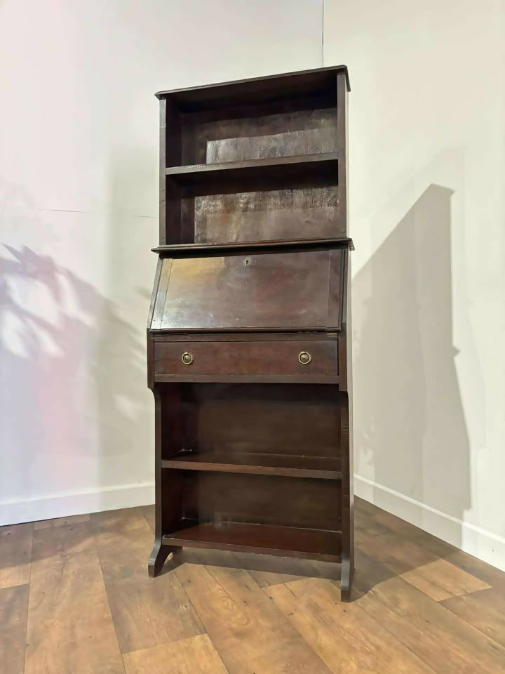Vintage Oak Student Bureau Bookcase