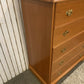 Vintage Stag Tallboy Chest – 5 Drawer Solid Wood Bedroom Storage, Retro Mid-Century Style