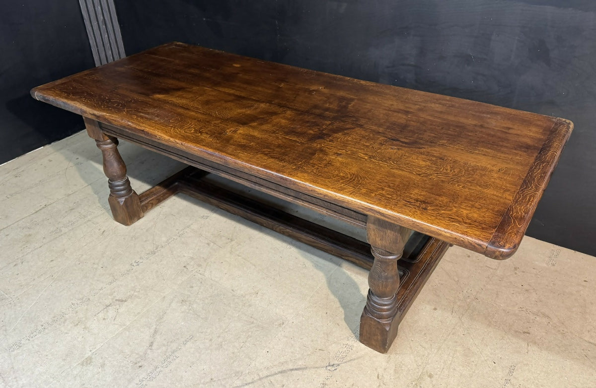 Very Deep & Long Oak Farmhouse Dining Table