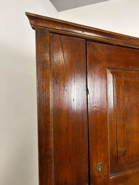 Antique Oak Corner Cupboard on Stand