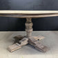 Large Round Oak Farmhouse Dining Table