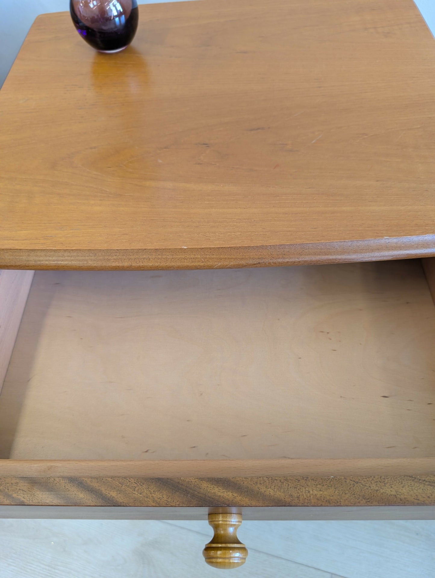 Mid Century Teak Side Table with Drawer & Shelf by Sutcliffe