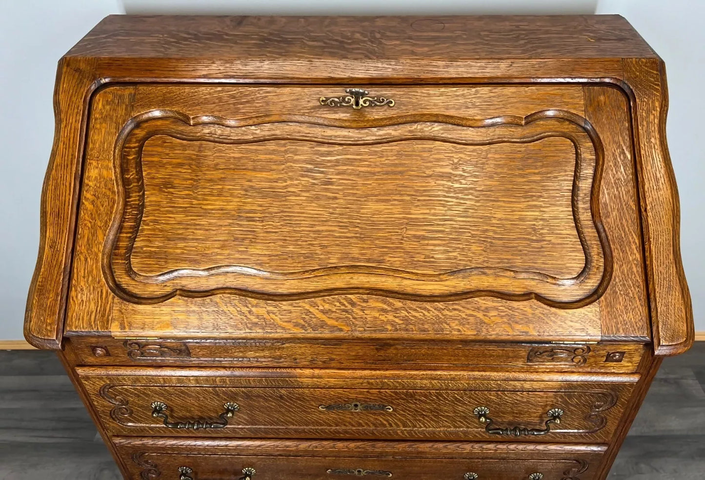 Secretaire Writing Desk Antique French Style Bureau Drop Front Cabinet LOT 3523