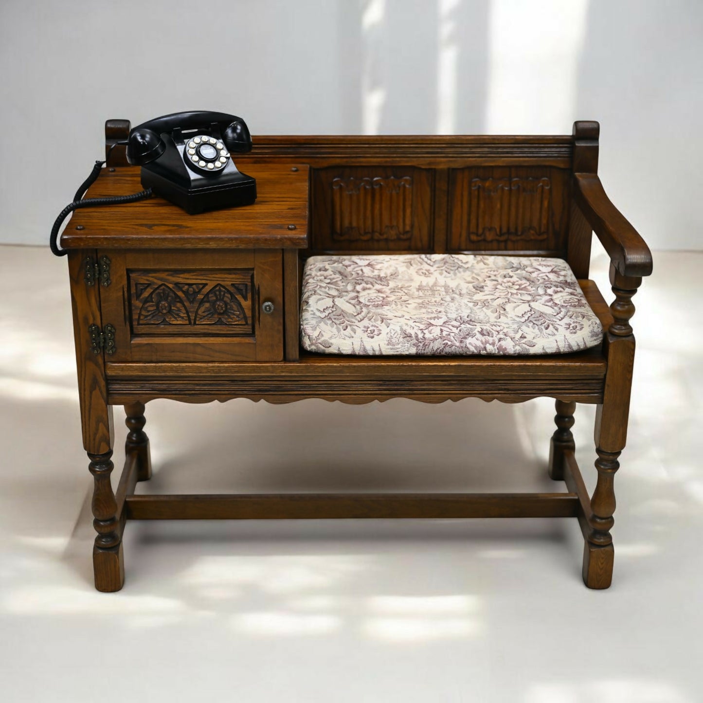 Old Charm Telephone Table Hall Table/Cupboard Light Oak Finish FREE UK Delivery