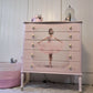 Upcycled French Chest of Drawers: Ballerina Decoupage, Blush Pink