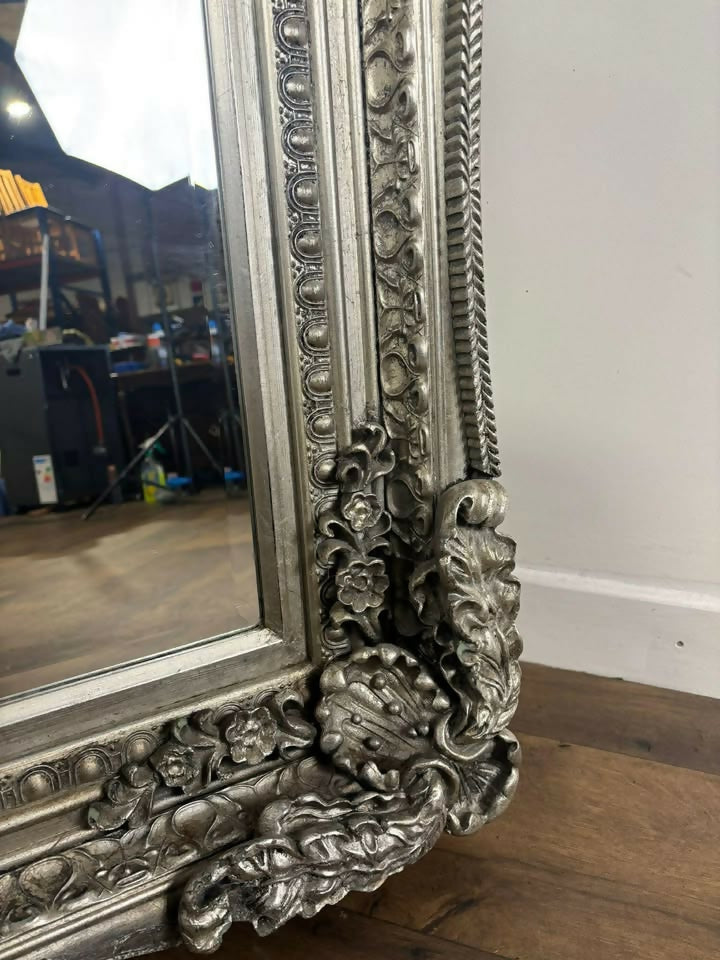 Large Gallery Reproduction Rectangular Bevel Edged Lean Mirror / Wall mirror