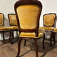 Vintage Set Of Six French Mahogany Framed Dining Chairs