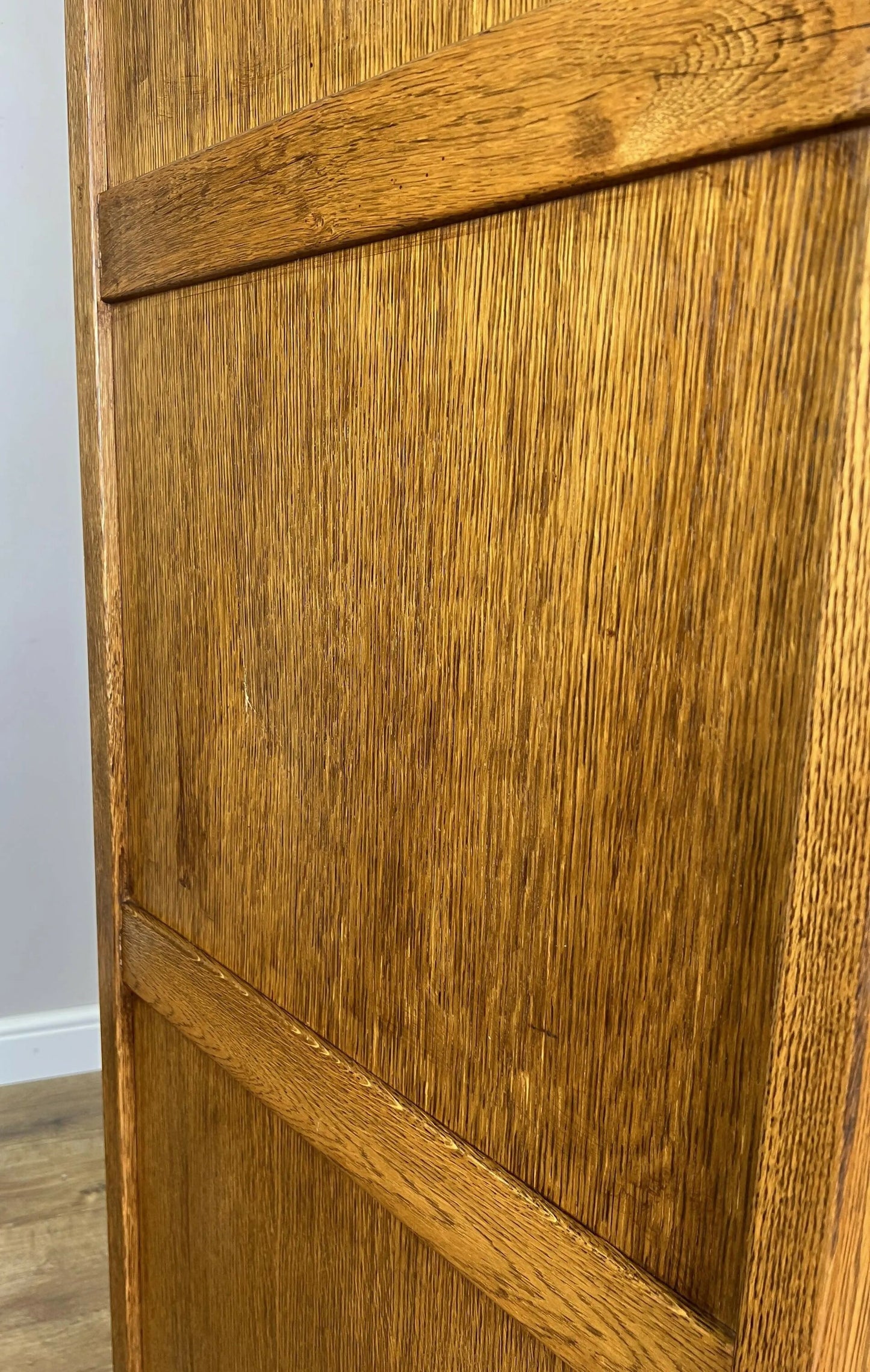 Wardrobe Vintage French Style Oak Five Door Carved Armoire Cabinet LOT 6111