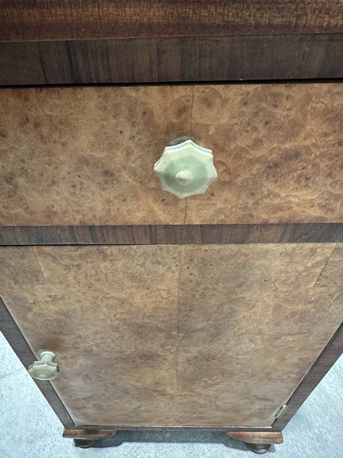Antique Walnut Deco bedside cupboard