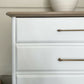 White Chest of Drawers Solid Wood | Hand Painted Vintage Dresser | Rustic Wood Top Bedroom Furniture | Modern Farmhouse Storage