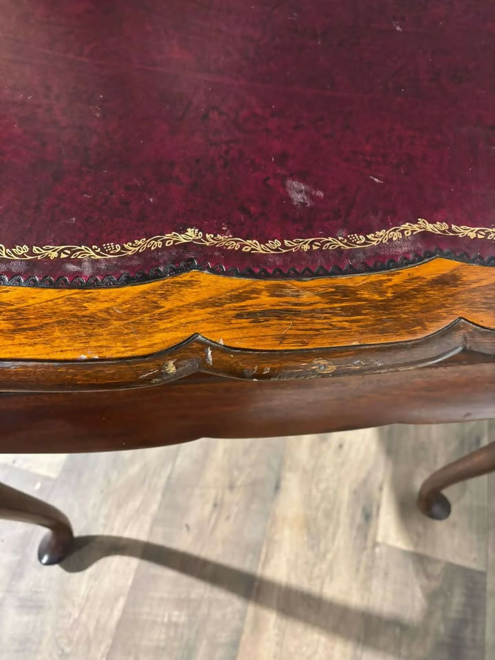 Antique Mahogany Leather Top Centre Table6