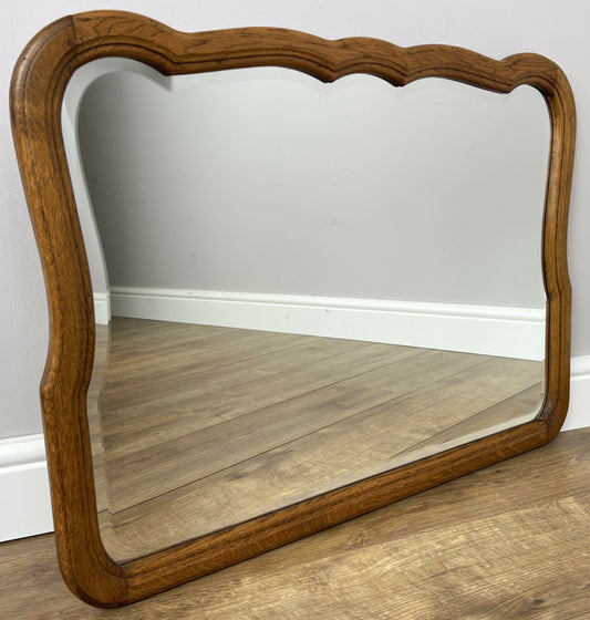 Mirror Vintage French Style Oak Carved Decorative Frame Wall Mirror LOT 6324