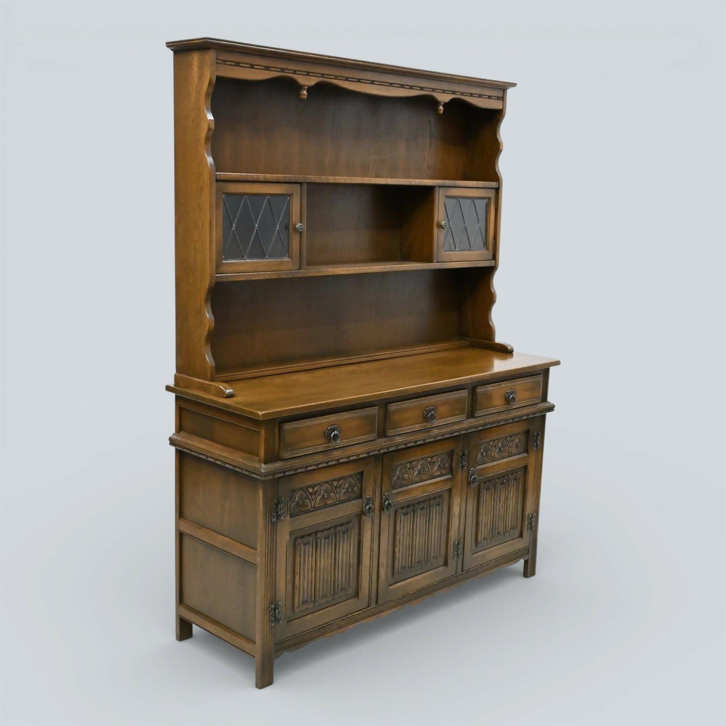 Old Charm Oak Dresser In Light Oak Finish Sideboard Display Top FREE UK Delivery