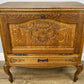 Cabinet Vintage French Louis XIV Oak Sideboard with Carved Cupboard LOT 6247