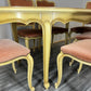 Vintage French Louis XVI Dining Table Set | Shabby Chic Oak Furniture | Includes 6 Upholstered Chairs Carved Detail LOT 4404