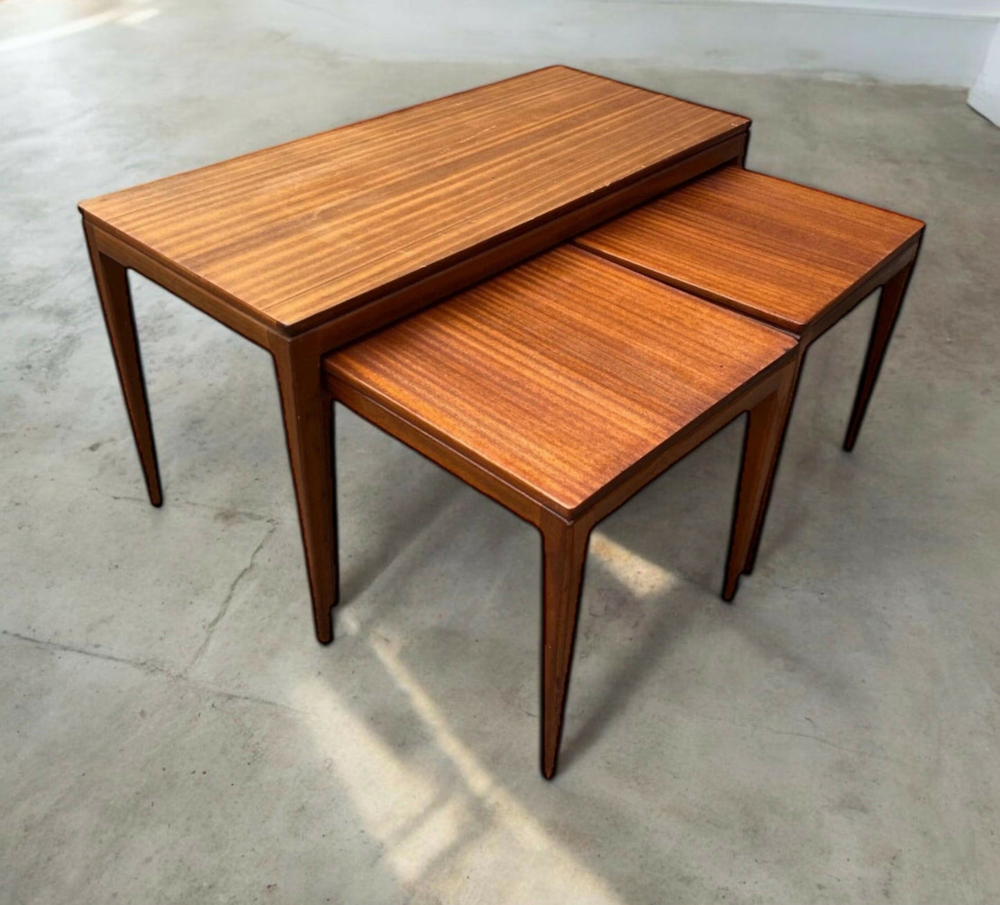 Mid century set of three Teak nest of tables