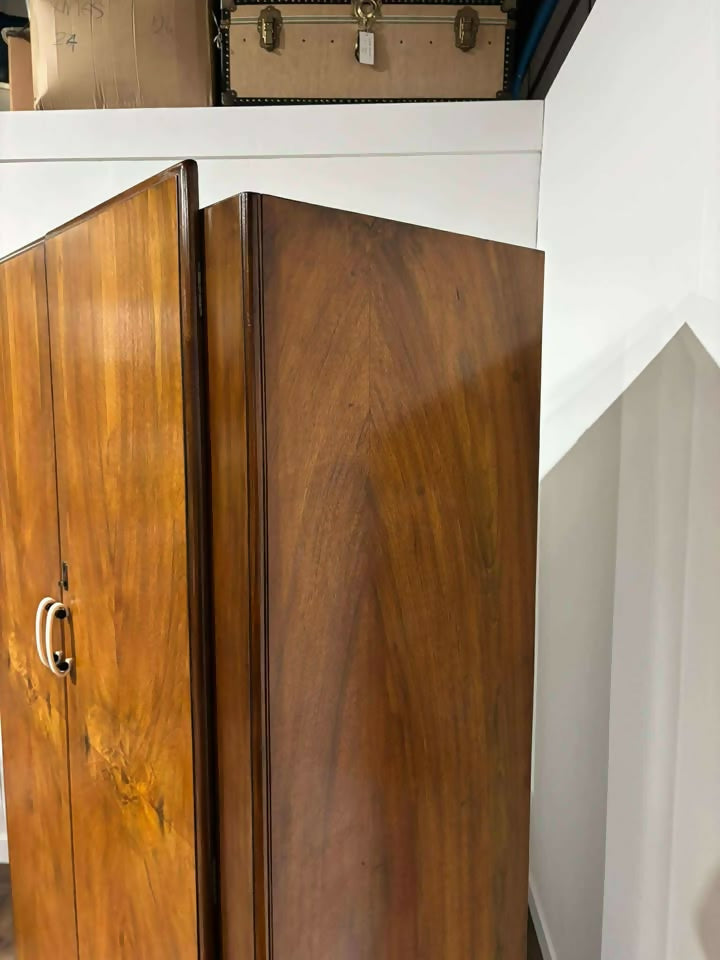 1940s Art Deco Walnut Wardrobe