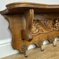 Coat Rack Vintage French Oak Wall Mounted 6 Hooks Carved Rack Hanger LOT 6202