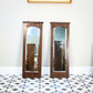 A Pair of Victorian Wall Mirrors Bevel Edged Glass Carved Top and Bottom