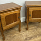 Pair of Bedside Tables Vintage French Louis Oak Nightstands Cabinets LOT 6226