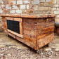 Rustic Reclaimed Wood Kitchen Island – Handmade Mobile Prep Table with Storage