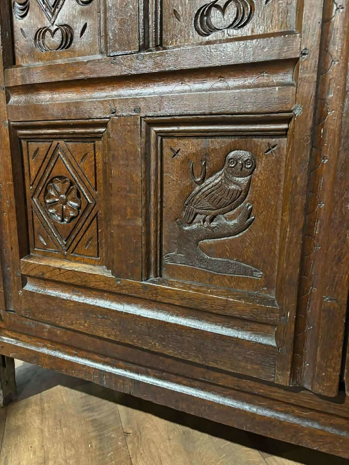 17th Century & Later Carved Oak Livery or Hall Cupboard