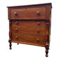 Antique Cherry wood Sheraton Empire large chest of drawers.