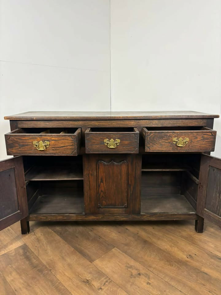 Vintage Dark Oak Sideboard