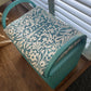 Lloyd loom turquoise vintage small storage ottoman